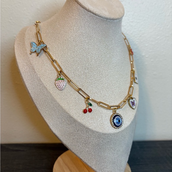 Handmade Gold Charm Necklace - Picture 2 of 4